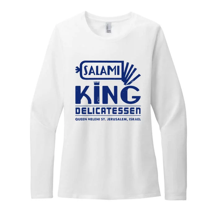 Salami King Jewish Deli T Shirt Jerusalem Israel T Shirt Delicatessen T Shirt Womens CVC Long Sleeve Shirt