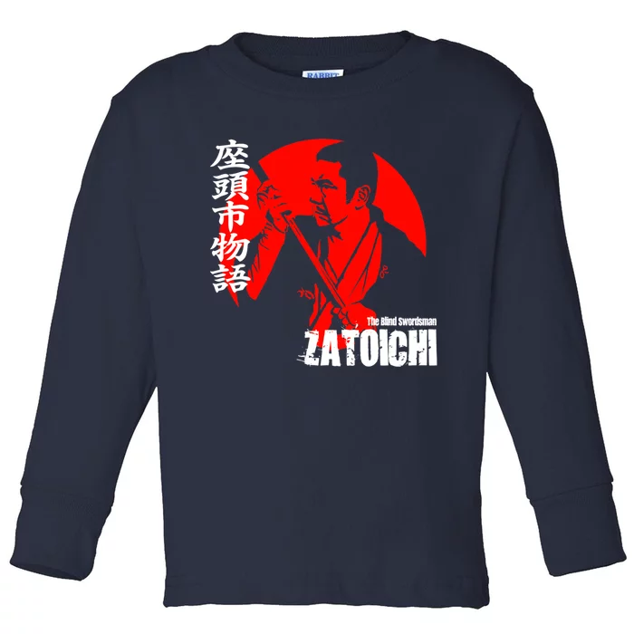 Shintaro Katsu Japan Retro Samurai Movie Zatoichi The Blind Swordsman Toddler Long Sleeve Shirt