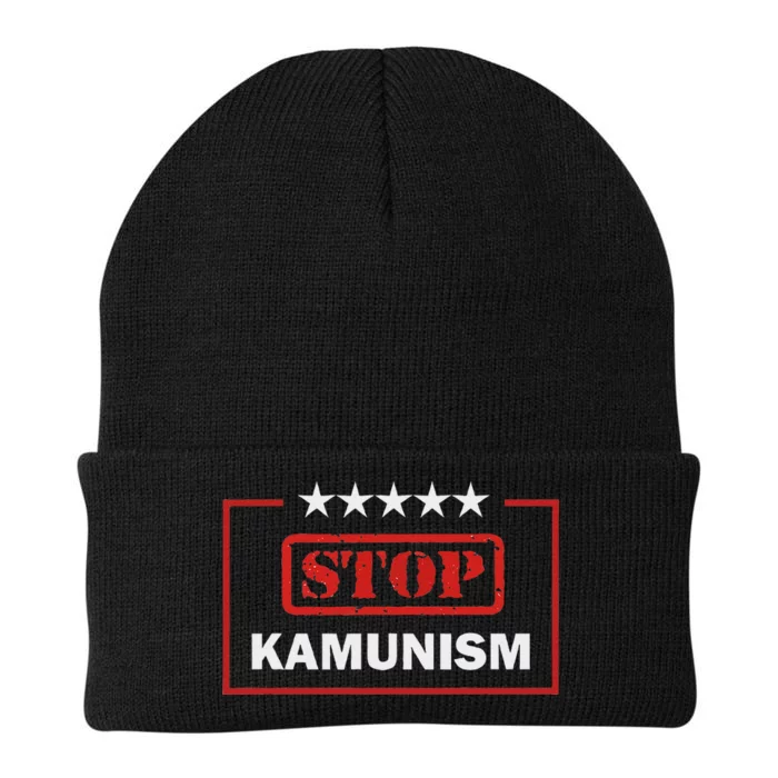 Stop Kamunism Kamala Harris 2024 Trump Vance Knit Cap Winter Beanie