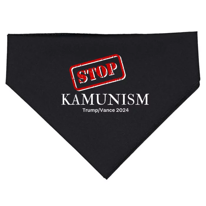 Stop Kamunism Kamala Harris 2024 Trump Vance Supporters USA-Made Doggie Bandana