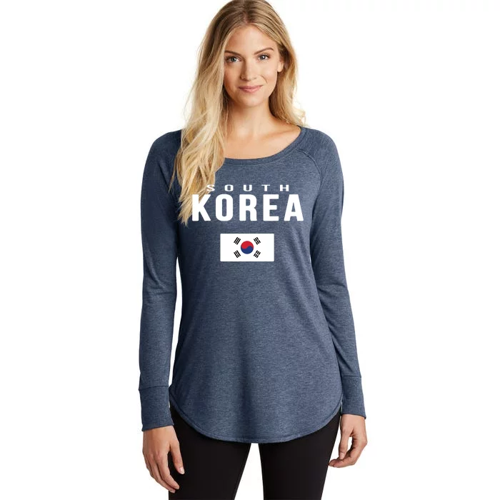 South Korea Korean Flag Gift Souvenir Women's Perfect Tri Tunic Long Sleeve Shirt