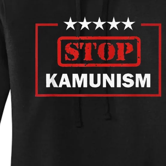 Stop Kamunism Kamala Harris 2024 Trump Vance Women's Pullover Hoodie