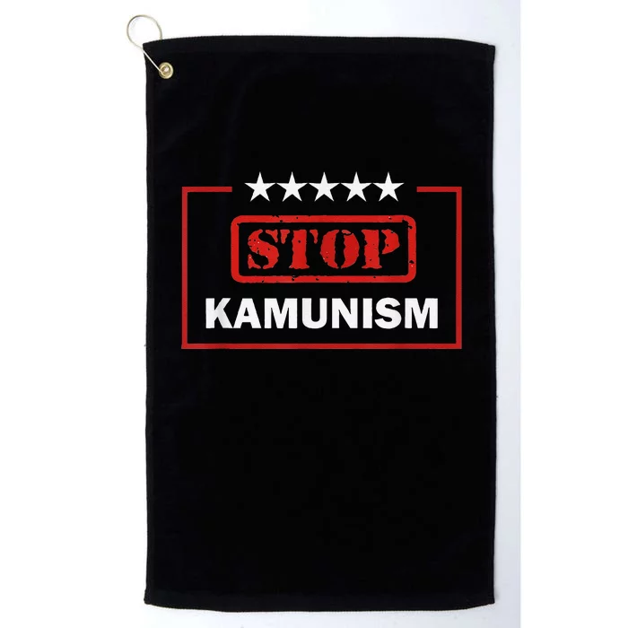 Stop Kamunism Kamala Harris 2024 Trump Vance Platinum Collection Golf Towel