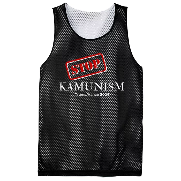 Stop Kamunism Kamala Harris 2024 Trump Vance Supporters Mesh Reversible Basketball Jersey Tank