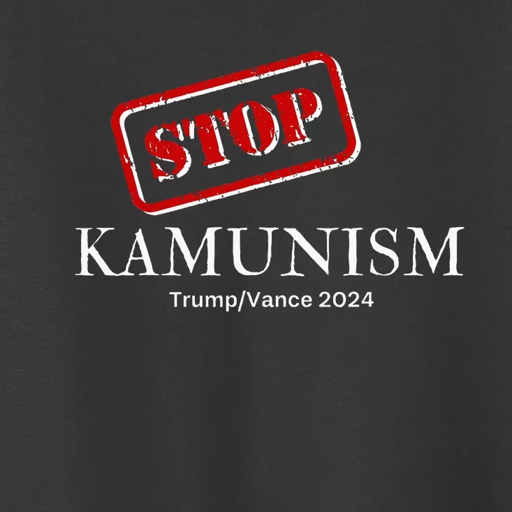 Stop Kamunism Kamala Harris 2024 Trump Vance Supporters Toddler T-Shirt