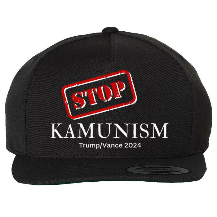 Stop Kamunism Kamala Harris 2024 Trump Vance Supporters Wool Snapback Cap