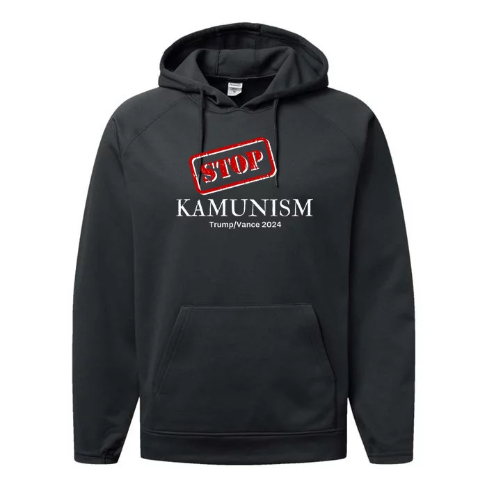 Stop Kamunism Kamala Harris 2024 Trump Vance Supporters Performance Fleece Hoodie