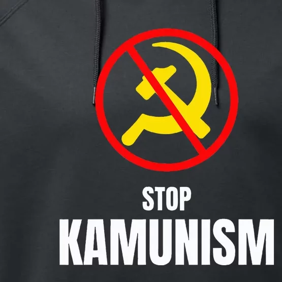 Stop Kamunism Kamala Harris 2024 Funny Parody Performance Fleece Hoodie