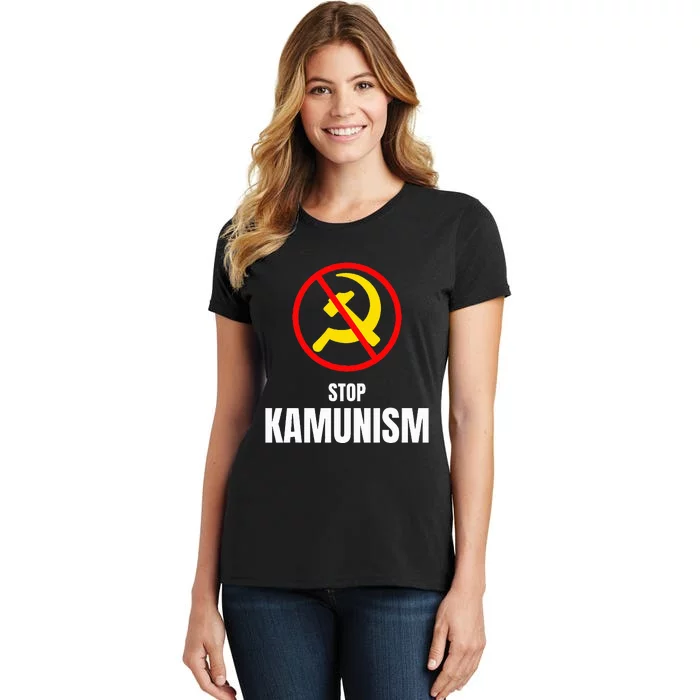 Stop Kamunism Kamala Harris 2024 Funny Parody Women's T-Shirt