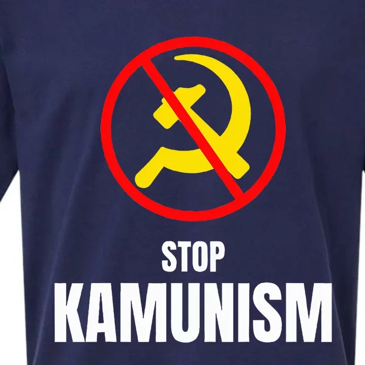 Stop Kamunism Kamala Harris 2024 Funny Parody Sueded Cloud Jersey T-Shirt