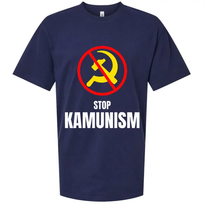 Stop Kamunism Kamala Harris 2024 Funny Parody Sueded Cloud Jersey T-Shirt