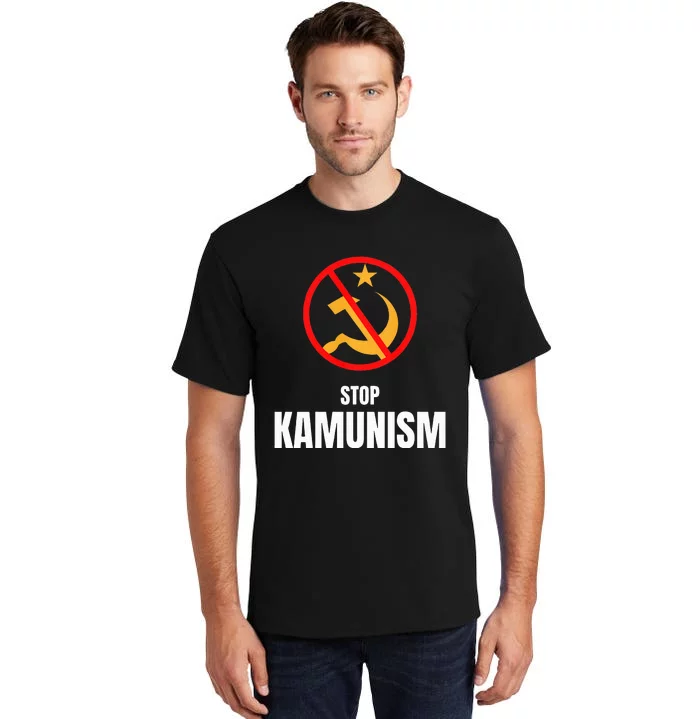 Stop Kamunism Kamala Harris 2024 Funny Parody Long Sleeve Tall T-Shirt