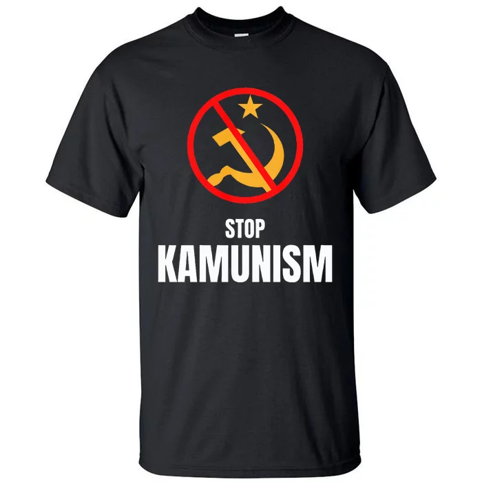 Stop Kamunism Kamala Harris 2024 Funny Parody Long Sleeve Tall T-Shirt