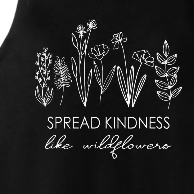 Spread Kindness Like Wildflowers Inspirational Quotes Floral Ladies Tri-Blend Wicking Tank