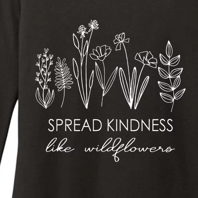 Spread Kindness Like Wildflowers Inspirational Quotes Floral Womens CVC Long Sleeve Shirt