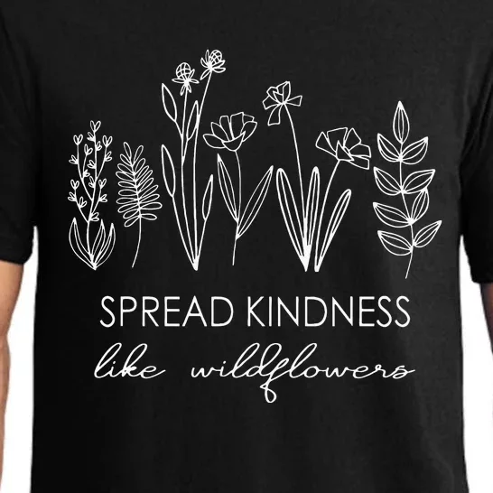 Spread Kindness Like Wildflowers Inspirational Quotes Floral Pajama Set