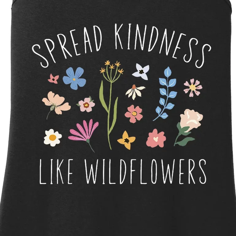 Spread Kindness Like Wildflowers Women Boho Inspirational Ladies Essential Tank