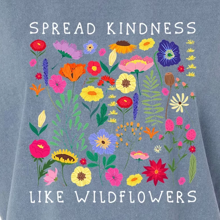 SPREAD KINDNESS LIKE WILDFLOWERS Love Happiness Girlfriend Flowers Garment-Dyed Women's Muscle Tee