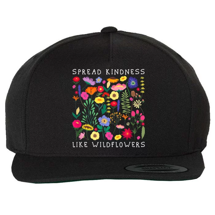 SPREAD KINDNESS LIKE WILDFLOWER Happiness Girlfriend Flower Wool Snapback Cap