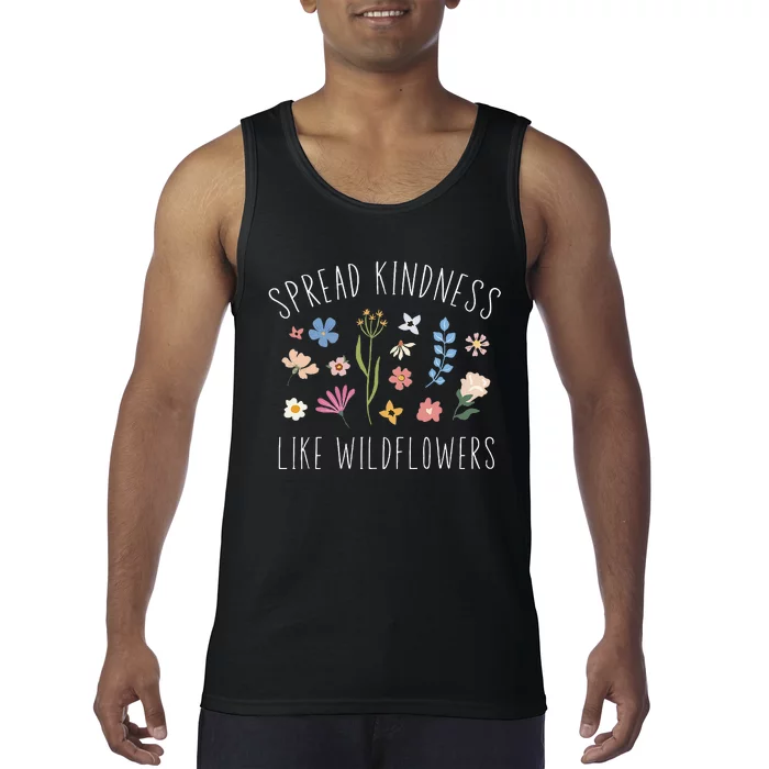 Spread Kindness Like Wildflowers Boho Inspirational Tank Top