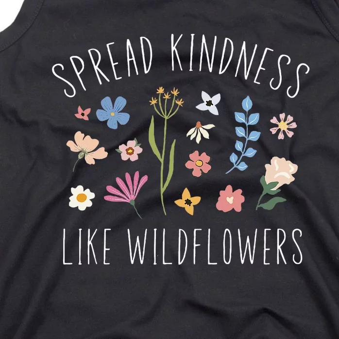 Spread Kindness Like Wildflowers Boho Inspirational Tank Top