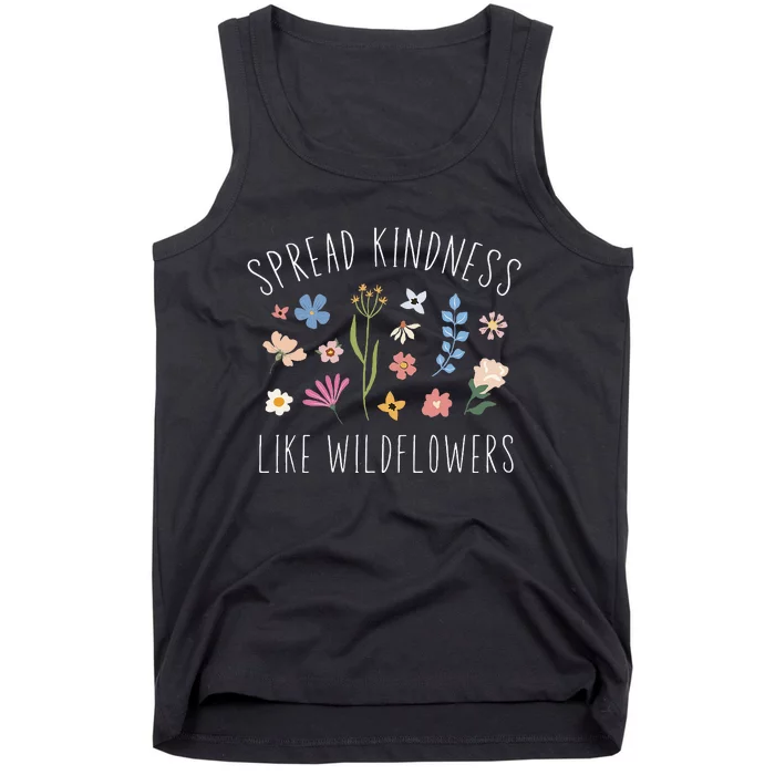 Spread Kindness Like Wildflowers Boho Inspirational Tank Top