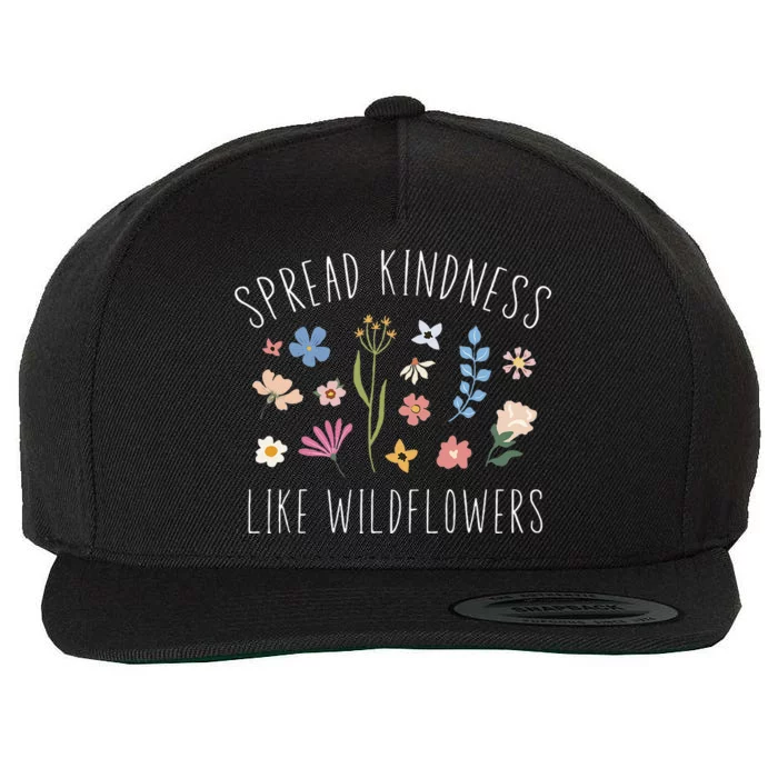 Spread Kindness Like Wildflowers Boho Inspirational Wool Snapback Cap