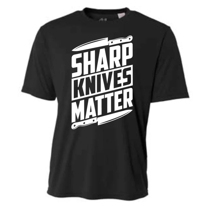 Sharp Knives Matter Butcher Gift Cooling Performance Crew T-Shirt