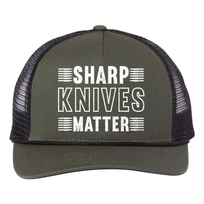 Sharp Knives Matter Gift Retro Rope Trucker Hat Cap