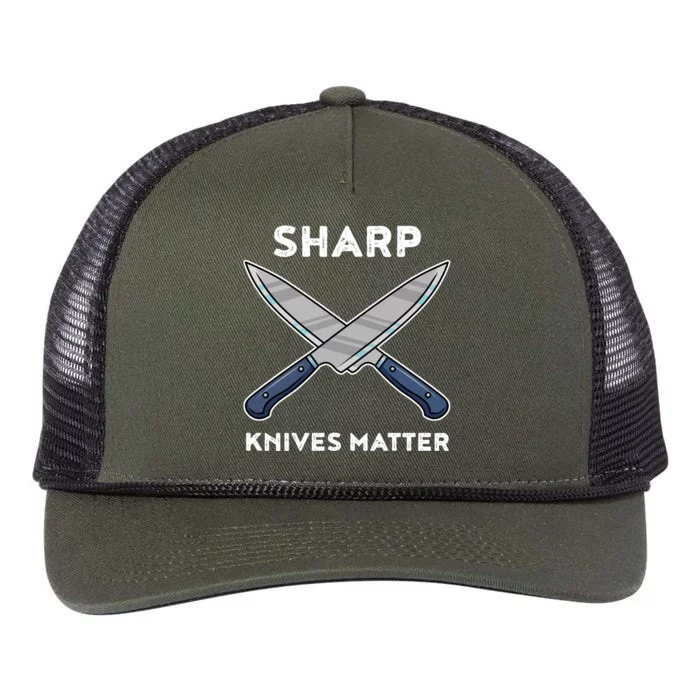 Sharp Knives Matter Gift Retro Rope Trucker Hat Cap