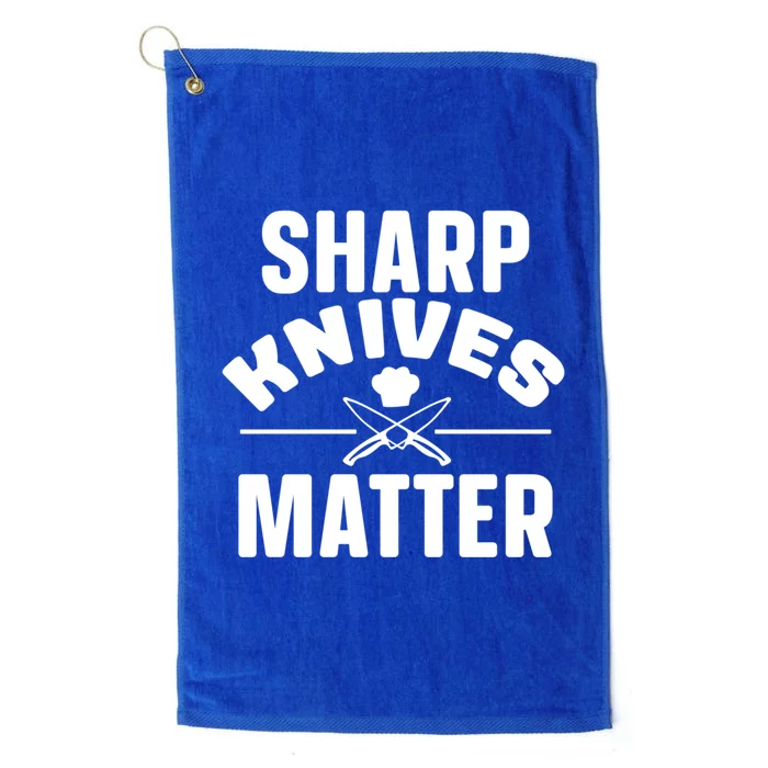 Sharp Knives Matter Kitchen Chef And Home Cook Cute Gift Platinum Collection Golf Towel