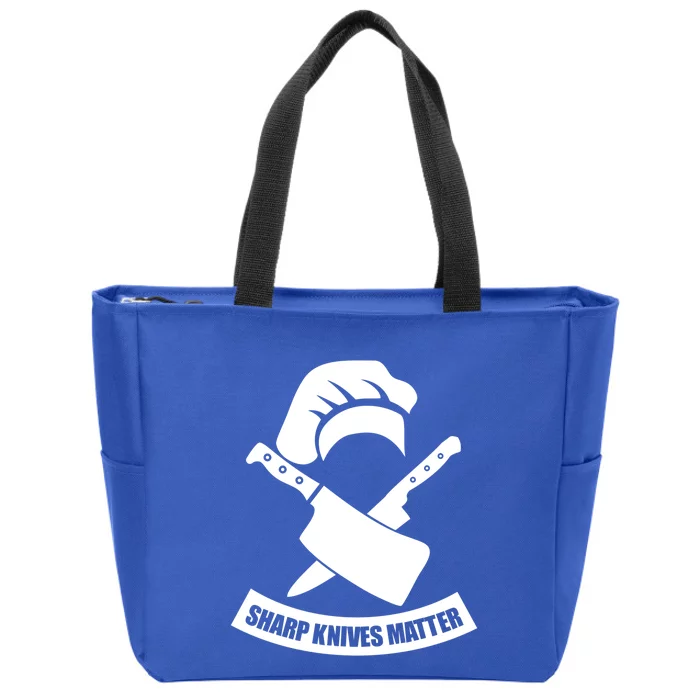 Sharp Knives Matter Funny Culinary Chef Funny Gift For Cooks Cool Gift Zip Tote Bag