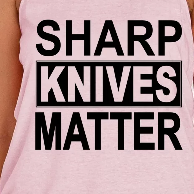 Sharp Knives Matter Cute Gift Women's Knotted Racerback Tank