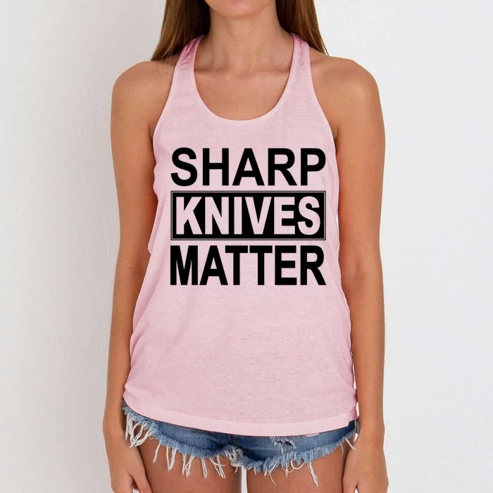 Sharp Knives Matter Cute Gift Women's Knotted Racerback Tank