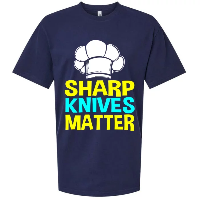 Sharp Knives Matter Chef Cook Cooking Funny Gift Gift Sueded Cloud Jersey T-Shirt