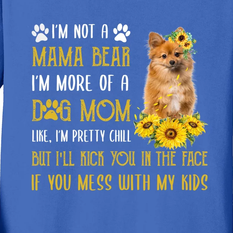 Sunflower Keeshond Mom Mothers Day Dog Mom Cool Gift Kids Long Sleeve Shirt