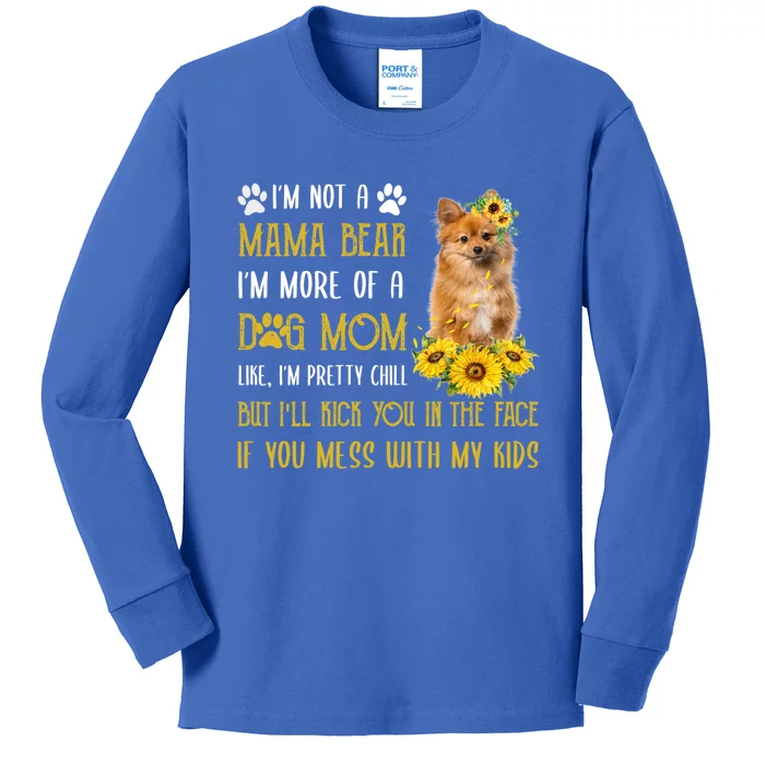 Sunflower Keeshond Mom Mothers Day Dog Mom Cool Gift Kids Long Sleeve Shirt