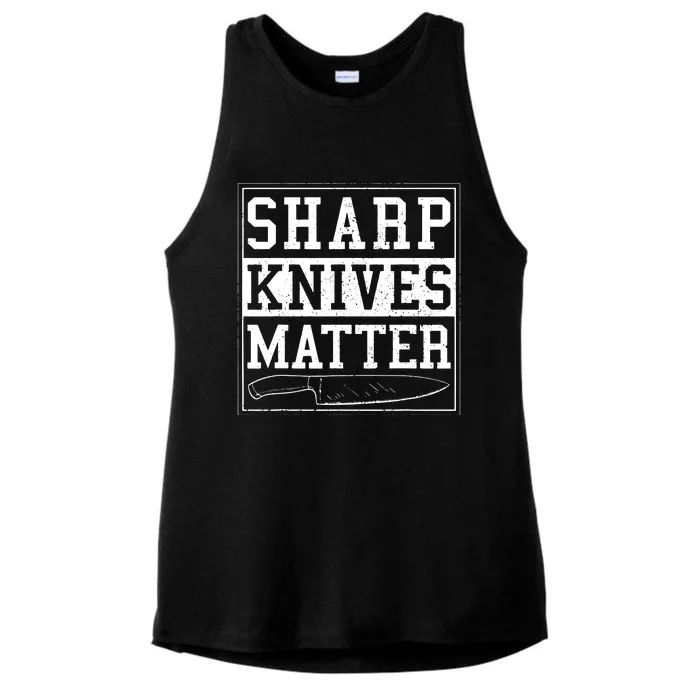 Sharp Knives Matter Funny Chef Gift Cooking Ladies Tri-Blend Wicking Tank