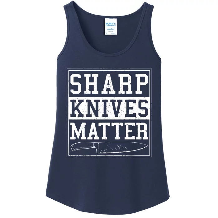 Sharp Knives Matter Funny Chef Gift Cooking Ladies Essential Tank