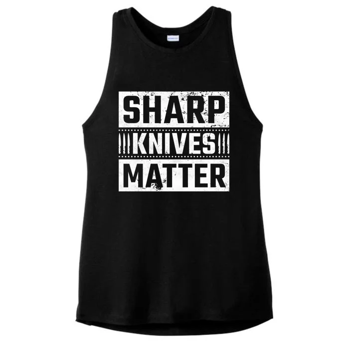 Sharp Knives Matter Knife Collector Gift Ladies Tri-Blend Wicking Tank