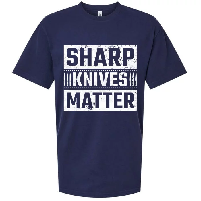 Sharp Knives Matter Knife Collector Gift Sueded Cloud Jersey T-Shirt