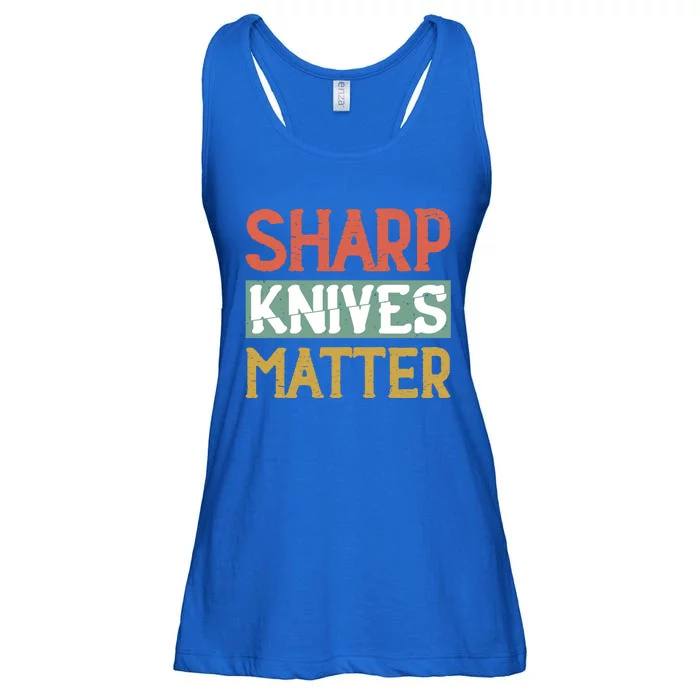 Sharp Knives Matter Cooking Lover Kitchen Chef Gift Ladies Essential Flowy Tank