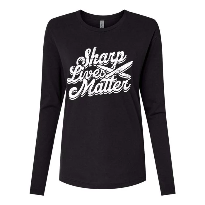 Sharp Knives Matter Sharp Knife Cut Forge And Mold Meaningful Gift Womens Cotton Relaxed Long Sleeve T-Shirt