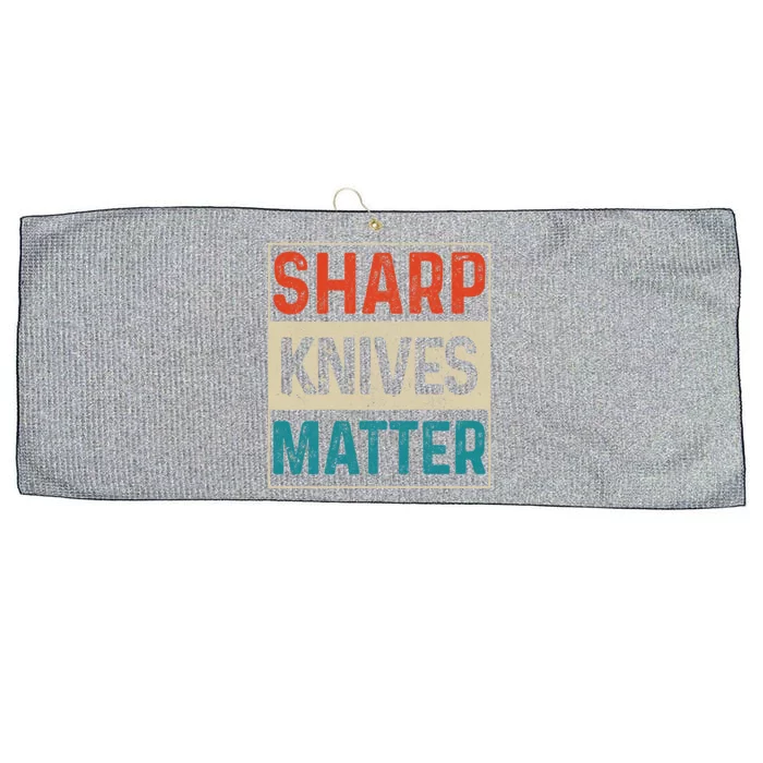 Sharp Knives Matter Funny Chef Cooking Vintage Gift Large Microfiber Waffle Golf Towel