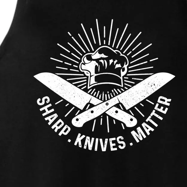 Sharp Knives Matter Funny Chef Gift Cook Cooking Gift Ladies Tri-Blend Wicking Tank