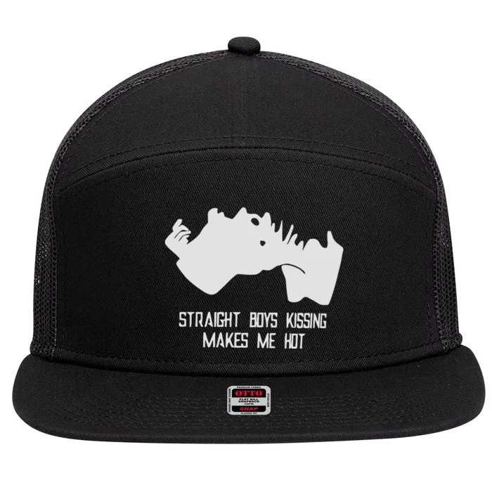 Straight Kissing Makes Me Hot 7 Panel Mesh Trucker Snapback Hat