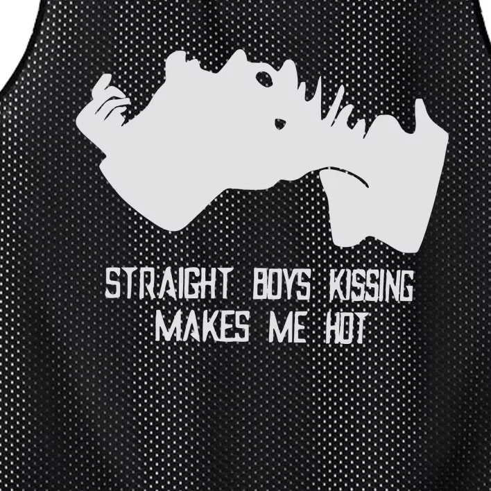 Straight Kissing Makes Me Hot Mesh Reversible Basketball Jersey Tank