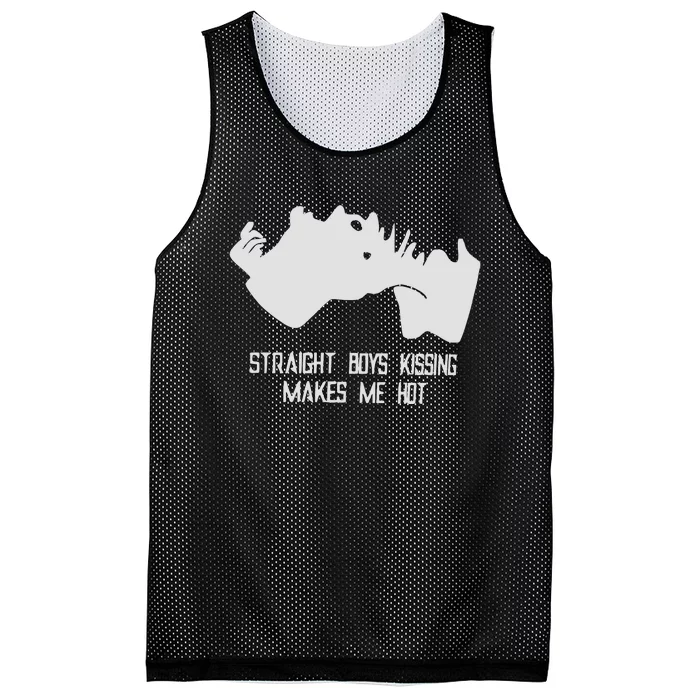 Straight Kissing Makes Me Hot Mesh Reversible Basketball Jersey Tank