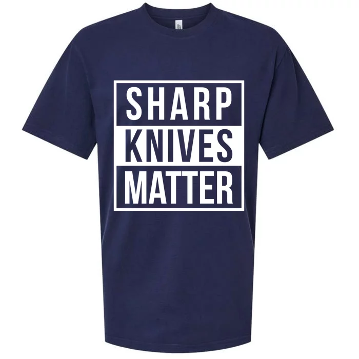 Sharp Knives Matter Funny Culinary Chef Bbq Grill Gift Sueded Cloud Jersey T-Shirt