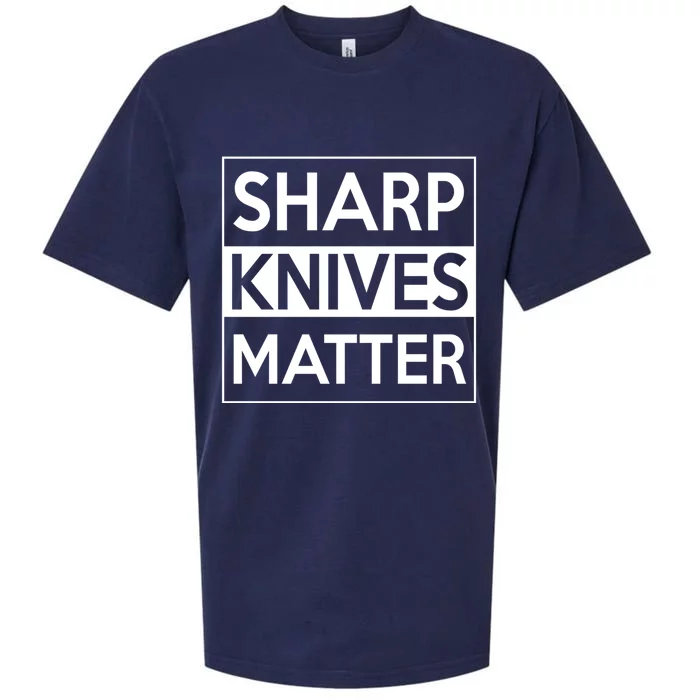 Sharp Knives Matter Funny Executive Head Chef Design Cute Gift Sueded Cloud Jersey T-Shirt